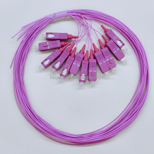 High Speed Custom Length Available 0.9mm 1.5m 12pcs SC/UPC Multimode OM4 LSZH Jacket Purple Fiber Optical Pigtails - Product Image 5