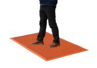 Robuste Rutschfeste Bodenmatte für Gewerbeküchen, Werkstätten und Nass-Öl-Bereiche 3x5 Schwarz-Rot mit Abgeschrägtem Rand Gummimatte