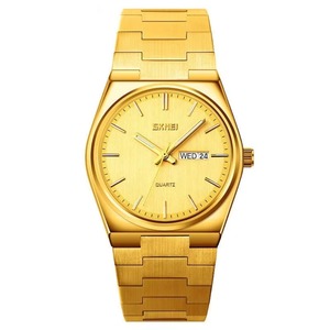 Montre à quartz minimaliste pour homme, best-seller, avec affichage double calendrier, bracelet en acier inoxydable, étanche 30 m, montre classique de ville - Product Image 3