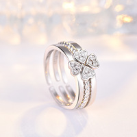 Juego de Anillos Apilables Desmontables 3 en 1 Clover Open, Anillos Apilables, Regalo de Navidad para Influencers y Mejores Amigas