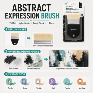 Pinceau d'expression <span class=keywords><strong>abstraite</strong></span> Giorgione 75 mm, fournitures artistiques professionnelles, poils de porc, pour <span class=keywords><strong>peinture</strong></span> acrylique et à l'huile - Product Image 4