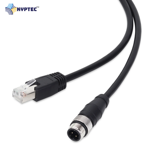 สายเคเบิลกล้องอุตสาหกรรม RJ-45 ถึง M12-4P แบบ D-Coded ประสิทธิภาพสูง ทนทาน สำหรับการเชื่อมต่ออีเธอร์เน็ตในระบบอัตโนมัติของโรงงาน - Product Image 2