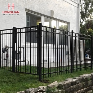 Supplier Wholesale Outdoor Cloture Jardin <strong>Black</strong> Metal Iron <strong>Fence</strong> Panel Tubular Steel Garden Aluminum <strong>Fence</strong>
