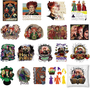 Autocollants en vinyle thermocollant Halloween Sorcière Personnages de films sœurs Patchs HTV Transferts Hocus Pocus pour T-shirts en tissu Chapeaux DIY - Product Image 2