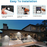 Lampe murale solaire de sécurité 20 LED avec détecteur de mouvement PIR, 3 modes, étanche, 1200 mAh, pour extérieur, garage, jardin, clôture