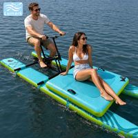 Grand matelas flottant avant à grande flottabilité, pontons plats, vélo aquatique gonflable, cadre en aluminium, rangement facile pour la plage, de Chine Lumark Custom