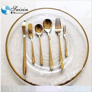 จานรองแก้วแต่งงานราคาส่งถูก สีเงินขอบโรสโกลด์ - Product Image 4