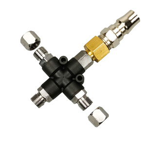Pneumatic 3 Way Cross Connector 1/2 In Male <b>Thread</b> With Plug For Air Compressor <b>Tools</b> - Product Image 3