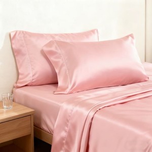 100% polyester cao cấp satin <span class=keywords><strong>bedding</strong></span> Set pillowcases nóng Bán gối mềm bao gồm cho khách sạn nhà rắn màu <span class=keywords><strong>bedding</strong></span> bán buôn. - Product Image 4