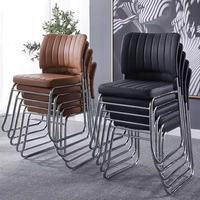 Chaise de conférence en cuir PU, coussin confortable, écologique, empilable, légère, avec structure métallique, pour bureau