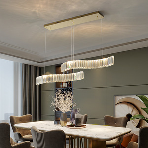 Lampes suspendues de cuisine en cristal Nordic Simplicity linéaire cristaux lustre salle à manger - Product Image 2