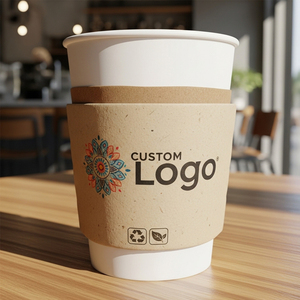 XJY personalizzato stampato Logo doppia parete biodegradabile facile ritorno usa e getta tazza di carta manicotto per bevande calde tazza di caffè - Product Image 3