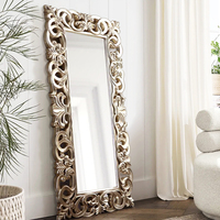 Miroir sur pied doré antique, miroir décoratif élégant pour appartement, hôtel, projet hôtelier