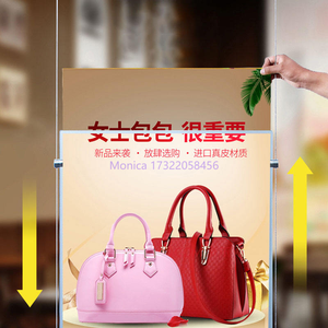 Caisson lumineux double face pour éclairage d'image avec suspension d'affichage suspendue par câble en <span class=keywords><strong>acier</strong></span> inoxydable du plafond au sol avec poignée - Product Image 5