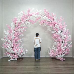 Bridal Bouquet Reception Stage <b>Backdrop</b> <b>Frame</b> Arch Flower Wedding Decoration Cherry Blossom Trees Custom Floral Arrangements - Product Image 1