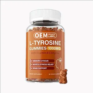 OEM L-тирозиновые мармеладки 1000 мг с комплексом витамина B для поддержки здоровья мозга, энергии, настроения-добавки для мозга веганские мармеладки