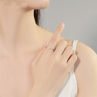 925 argent Sterling réglable bois ouvert anneau goutte d'eau Zircon pierre précieuse Simple personnalisé pour la fête de mariage cadeau de noël