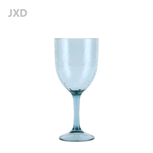 JUXINDA Plastic Wine Glass Unbreakable Reusable Blue Goblet with Elegant Stem BPA Free Drinkwar... product image