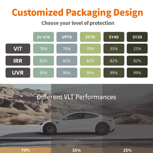 C5TOPFILM SY20, película tintada para ventana de <span class=keywords><strong>coche</strong></span>, láminas de vinilo de privacidad, pegatinas <span class=keywords><strong>parasol</strong></span>, cubierta protectora de vidrio, Sol UV para coches, sombra Solar - Product Image 2