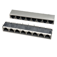 Gigabit 1X4 port prise réseau cat5 cat6 connecteur pcb jack rj45 prise modulaire connecteur ethernet 8pin rj45 connecteur femelle