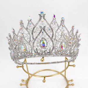 全圆形锆石头饰和皇冠女皇后皇冠水钻新娘生日舞会结婚礼物 - Product Image 2