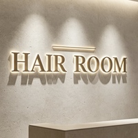 Letrero con Logotipo 3D Personalizado, Letras de Acero Inoxidable con Retroiluminación LED Acrílica, Letras Metálicas con Retroiluminación, Logotipo Comercial