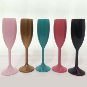 6oz Customizable LOGO Restaurant Color PP Plastic Tall Glass Transparent <b>PS</b> Champagne Glass Tritan Plastic Champagne Flute Glass - Product Image 4