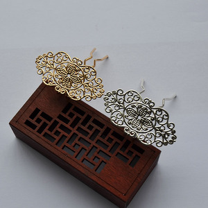 มงกุฎผมทองเหลืองชุบทองสไตล์โบราณ 27x55 มม. อุปกรณ์เสริมฮั่นฝู วัสดุ DIY - Product Image 4