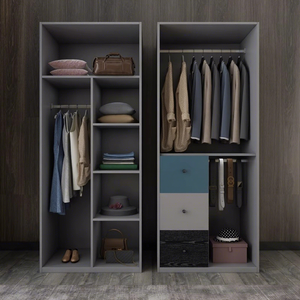 Armario Huide con puertas abatibles, color azul grisáceo, mueble de almacenamiento para dormitorio que ahorra espacio. - Product Image 2