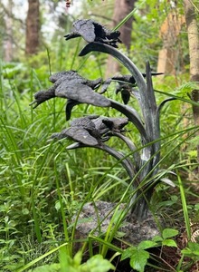 Ensemble de cinq pièces d'oiseau antique de design avec support Articles décoratifs pour hôtels d'Inde - Product Image 3