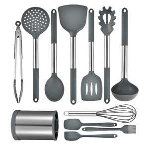 11-Mảnh Cao Cấp Chất Lượng Silicone Đồ Dùng Thiết Lập Thân Thiện Với Môi Không Dính Chịu Nhiệt Công Cụ Với Bền Lưu Trữ Xoay Cơ Sở - Product Image 6