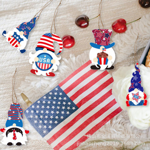 Mini American <b>Flag</b> Independence Day Pendant Tree Ornament Hanging Tag Paper Eco-Friendly Party Decoration Set - Product Image 3