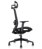 Chaise de bureau ergonomique entièrement en mesh, dossier haut avec appui-tête, soutien lombaire, accoudoirs réglables, chaise de bureau pivotante pour la maison et le bureau