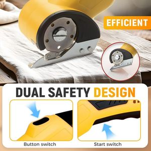 Cutter rotatif portable pour la maison et le bureau, pour carton, plastique, cuir, tissu (jaune, lame simple) - Product Image 4