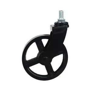 New Design 3" 80Kg Load Capacity Per Wheel Vintage Cast Iron Caster Wheel Swivel Food Cart Caster