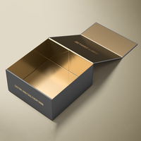 TOP Coffret Cadeau Magnétique de Luxe Emballage Ruban Poignée Pliant Logo Personnalisé Carton Rigide Papier Noir Rose Insert Vêtement