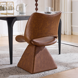 Swivel Convertible <b>Dining</b> <b>Chair</b> with Artificial Leather Upholstery Modern High-back Design for Apartment and Hotel Use - Product Image 4
