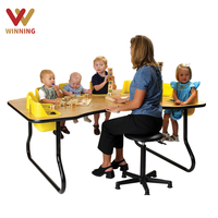 Ensemble de mobilier pour garderie et crèche Montessori : table et chaise pour repas d'enfants, aménagement de salle de classe pour centre de puériculture