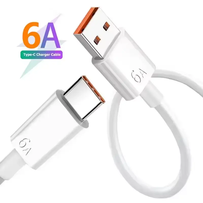 New Arrival 1M USB Type C Cable 6A Fast Charging Type-C Charger Cable Mobile Phones Data USB C Cable For Android