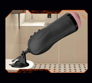 Masturbateur tasse entièrement automatique noir liquide Silicone interactif chauffage rampant Vibration dispositif de Friction jouets sexuels adultes hommes - Product Image 6