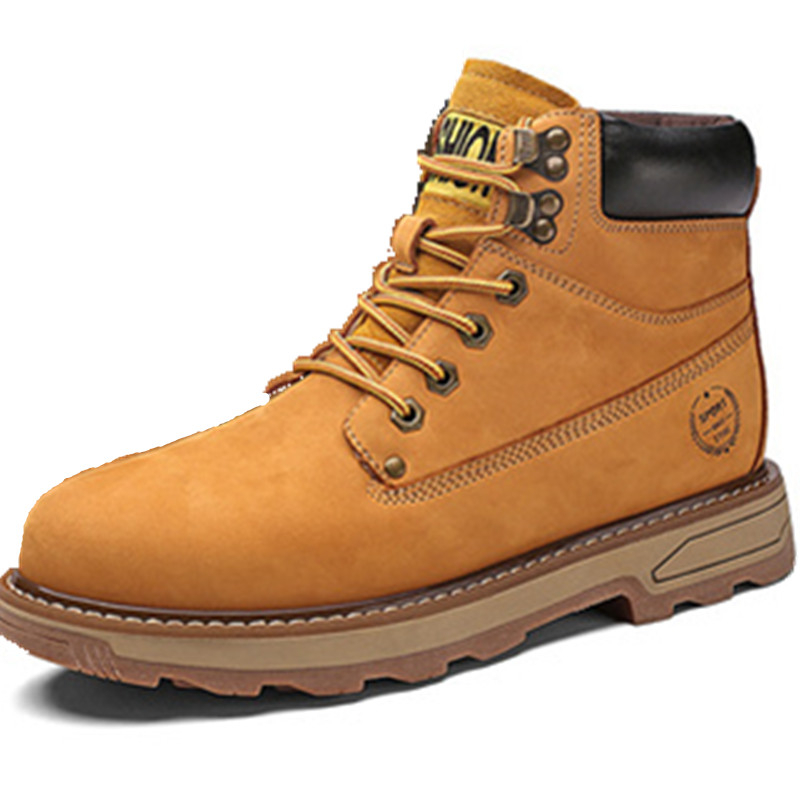 Dropshipping Custom Logo Men's Winter Classic Genuine Leather Boots Warm Waterproof Men Outdoor Sneakers Slip Resistant Shoes