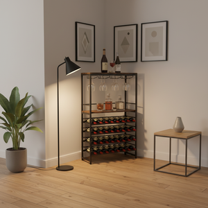 رف تخزين نظارات ونبيذ حديث 6 طبقات لتناول الطعام بار منزلي سهل التجميع لشقة الفلل الفندقية - Product Image 2