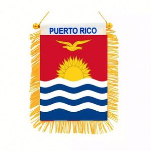 Bandera de Puerto Rico con Logotipo Personalizado, Técnica de Impresión Digital para Espejo Retrovisor de Coche y Decoración del Hogar - Product Image 3
