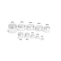 3ml-250ml Bocaux cosmétiques cylindriques en plastique Petg 10g Bocal Petg double paroi 10ml Ps Ps pots de crème cosmétique transparents avec couvercles noirs