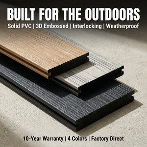 Revêtement de terrasse en PVC imperméable, ignifuge et écologique, texture 3D en relief, surface antidérapante, sans danger pour les pieds nus, garantie de plus de 5 ans - Product Image 1