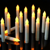 Bougies sans flamme à piles, bougies électriques LED scintillantes, bougies coniques sans flamme pour église, mariage, fête d'Halloween