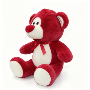 Ours en peluche rouge et blanc personnalisé, ours en peluche rembourré, ours en peluche rouge, jouet en peluche doux, ours en peluche classique - Product Image 4