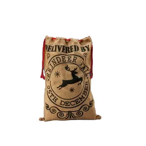 Jute Coffee Bag Wholesale Price Eco Recycled Custom Logo Coffee Beans Hemp Jute Drawstring Bag Export From Bangladesh