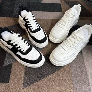 2026 Men's Casual Sports <b>Shoes</b> White Genuine Leather Trendy and Versatile for Students and Dads Spring/Autumn New <b>Style</b> - Product Image 1