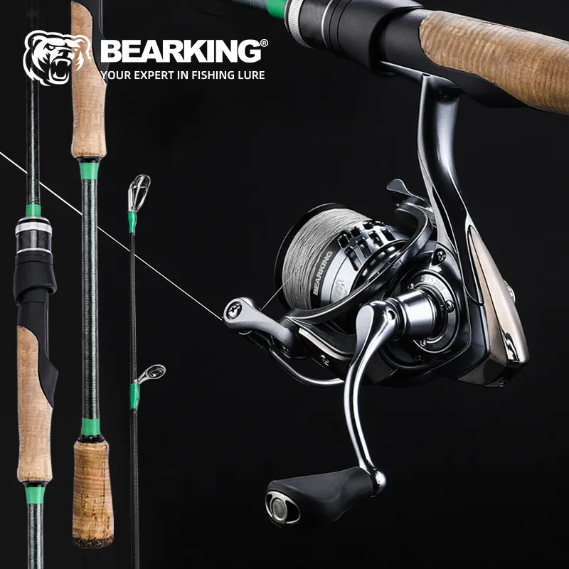 Bearking-caña y carrete para pescar, caña de pescar giratoria y baitcasting, peso ligero de 2,1 M